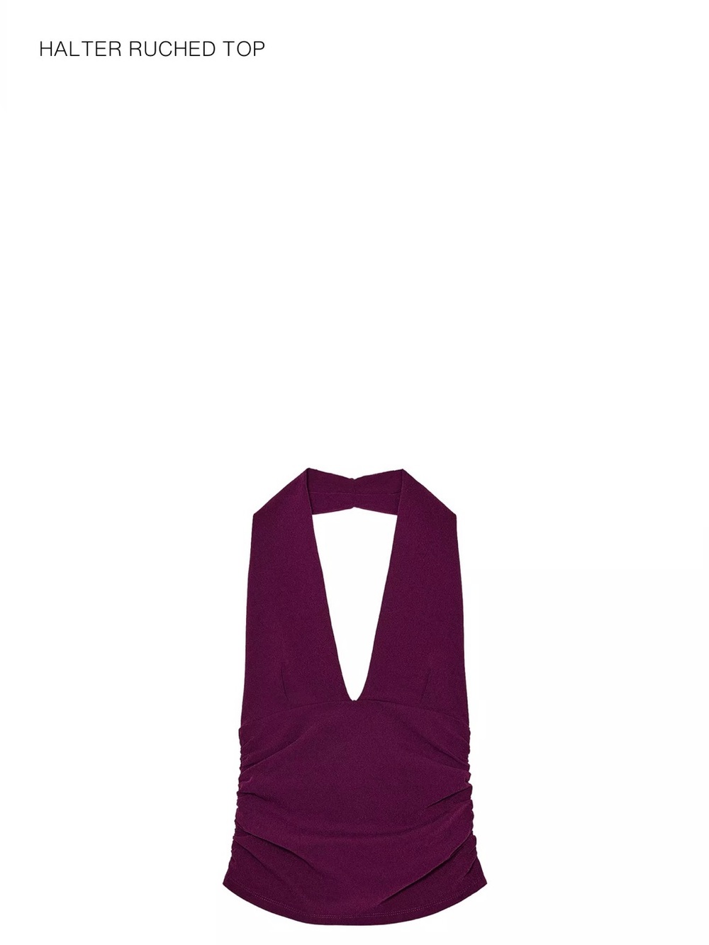 Zara Plum Halter Ruched Bodysuit